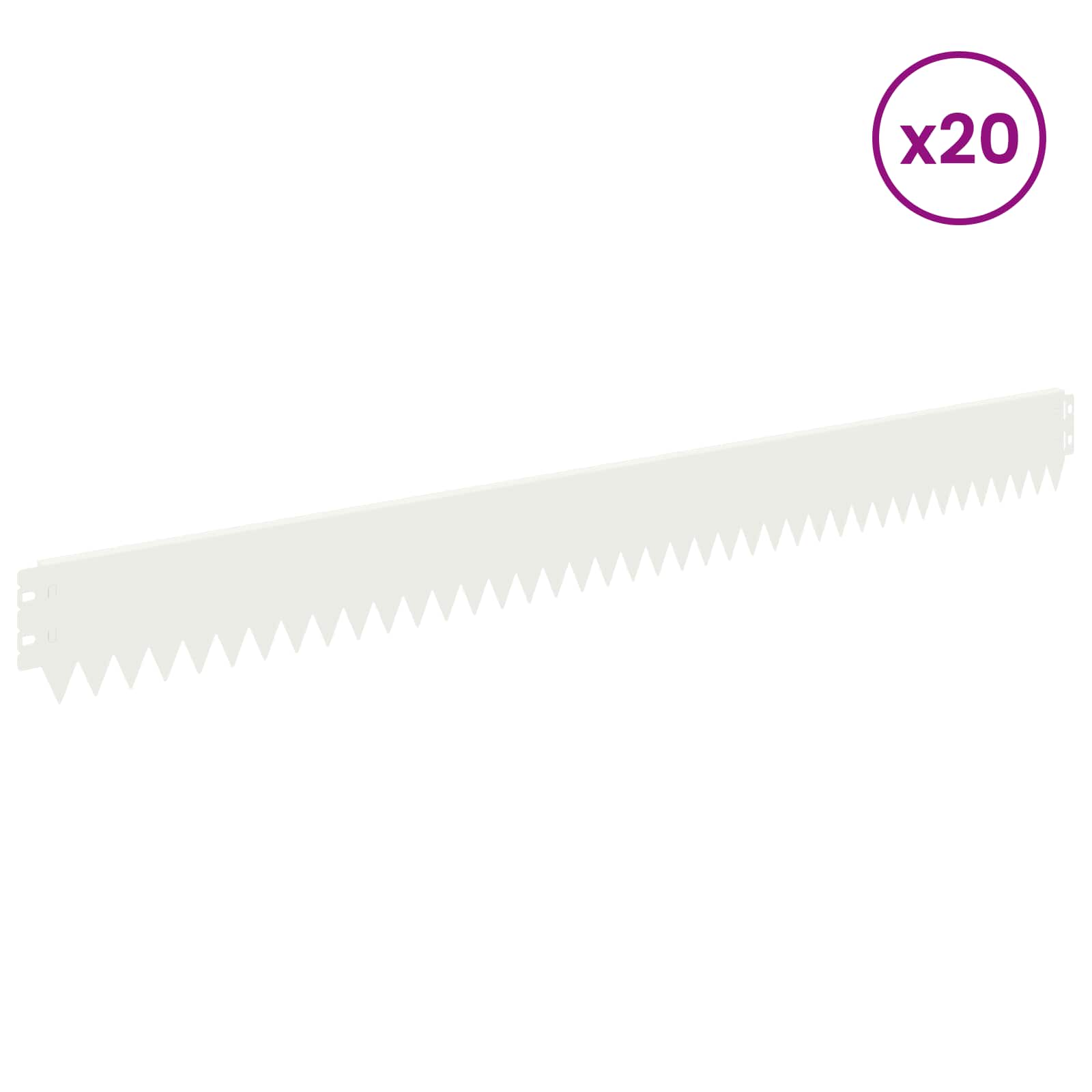Περίγραμμα γκαζόν 20 pcs 103 x 10 εκ Ατσάλι Λευκό