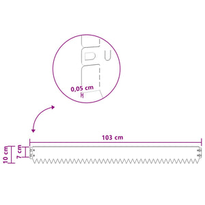 Περίγραμμα γκαζόν 30 pcs 103 x 10 εκ Ατσάλι Ανθρακί - Pakobazaar
