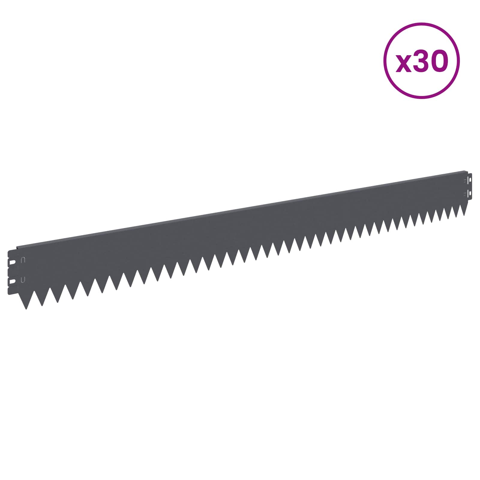 Περίγραμμα γκαζόν 30 pcs 103 x 10 εκ Ατσάλι Ανθρακί