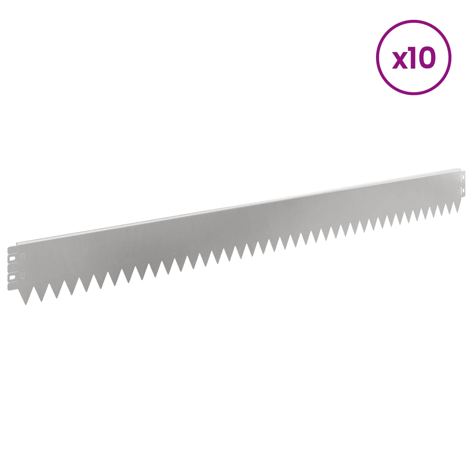 Περίγραμμα γκαζόν 10 pcs 103 x 10 εκ Ατσάλι Ασημί