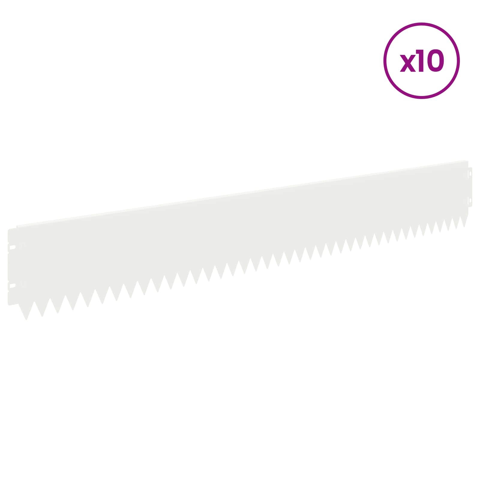 Περίγραμμα γκαζόν 10 pcs 103 x 15 εκ Ατσάλι Λευκό