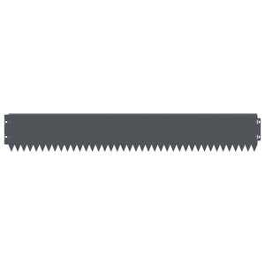 Περίγραμμα γκαζόν 10 pcs 103 x 15 εκ Ατσάλι Ανθρακί - Pakobazaar