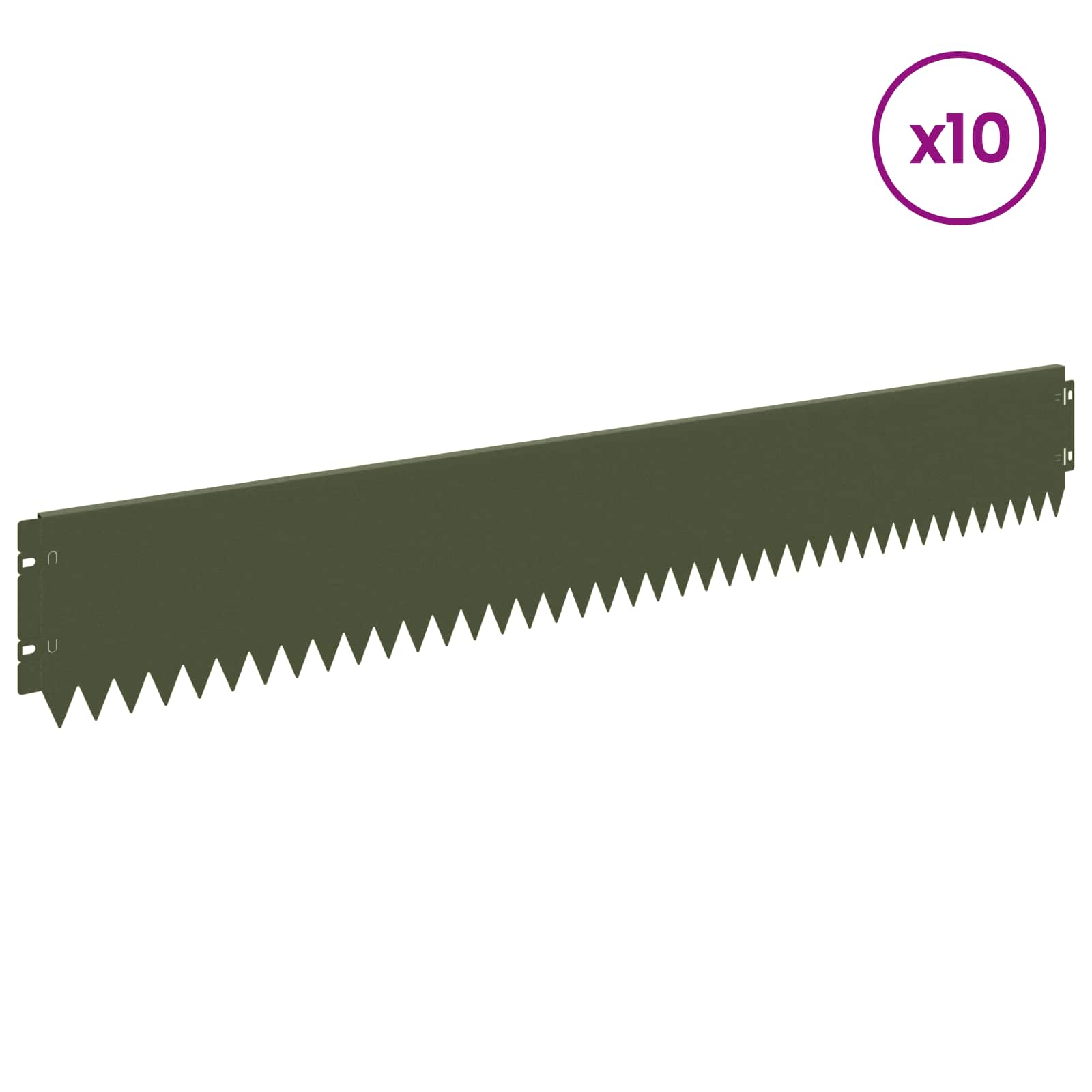 Περίγραμμα γκαζόν 10 pcs 103 x 15 εκ Ατσάλι Λαδί