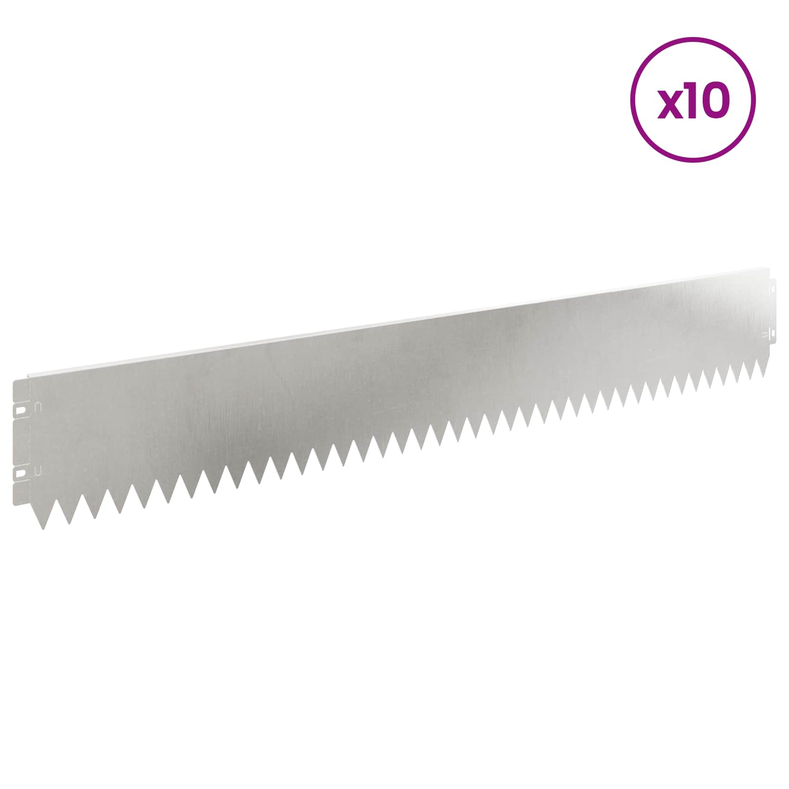 Περίγραμμα γκαζόν 10 pcs 103 x 15 εκ Ατσάλι Ασημί - Pakobazaar