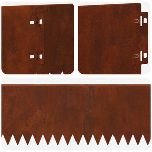 Περίγραμμα γκαζόν 10 pcs 103 x 15 εκ Ατσάλι Σκ rusty - Pakobazaar