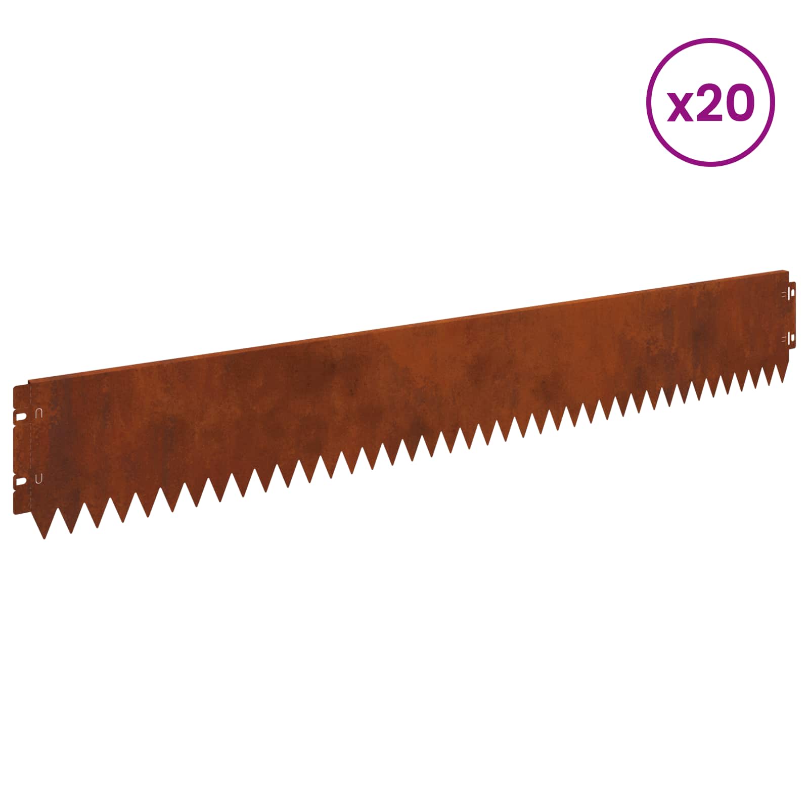 Περίγραμμα γκαζόν 20 pcs 103 x 15 εκ Ατσάλι Σκ rusty