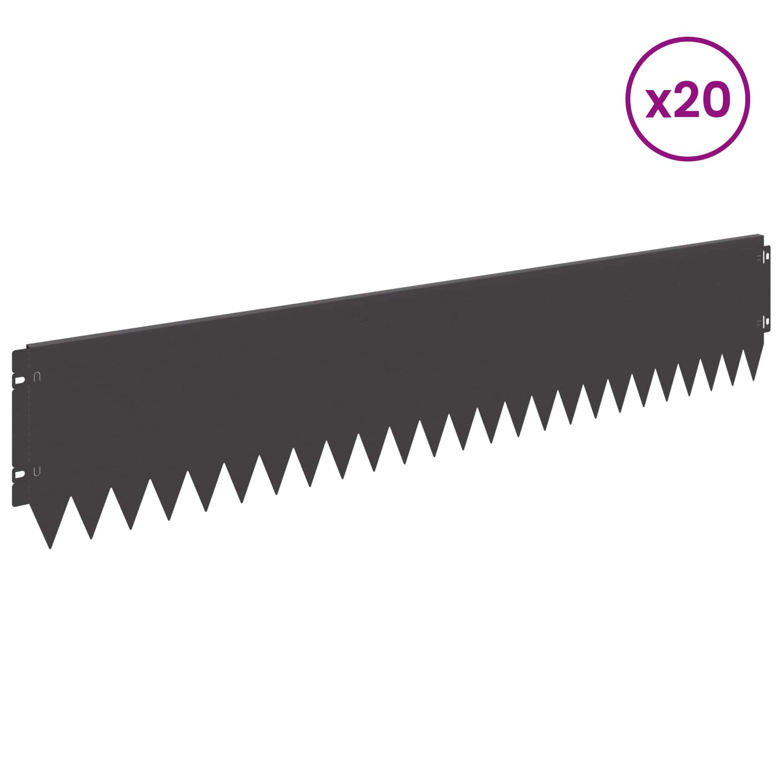 Περίγραμμα γκαζόν 20 pcs 103 x 20 εκ Ατσάλι Μαύρο
