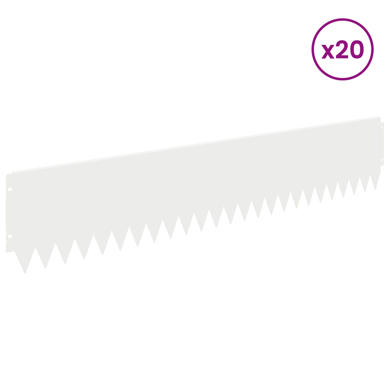 Περίγραμμα γκαζόν 20 pcs 103 x 20 εκ Ατσάλι Λευκό