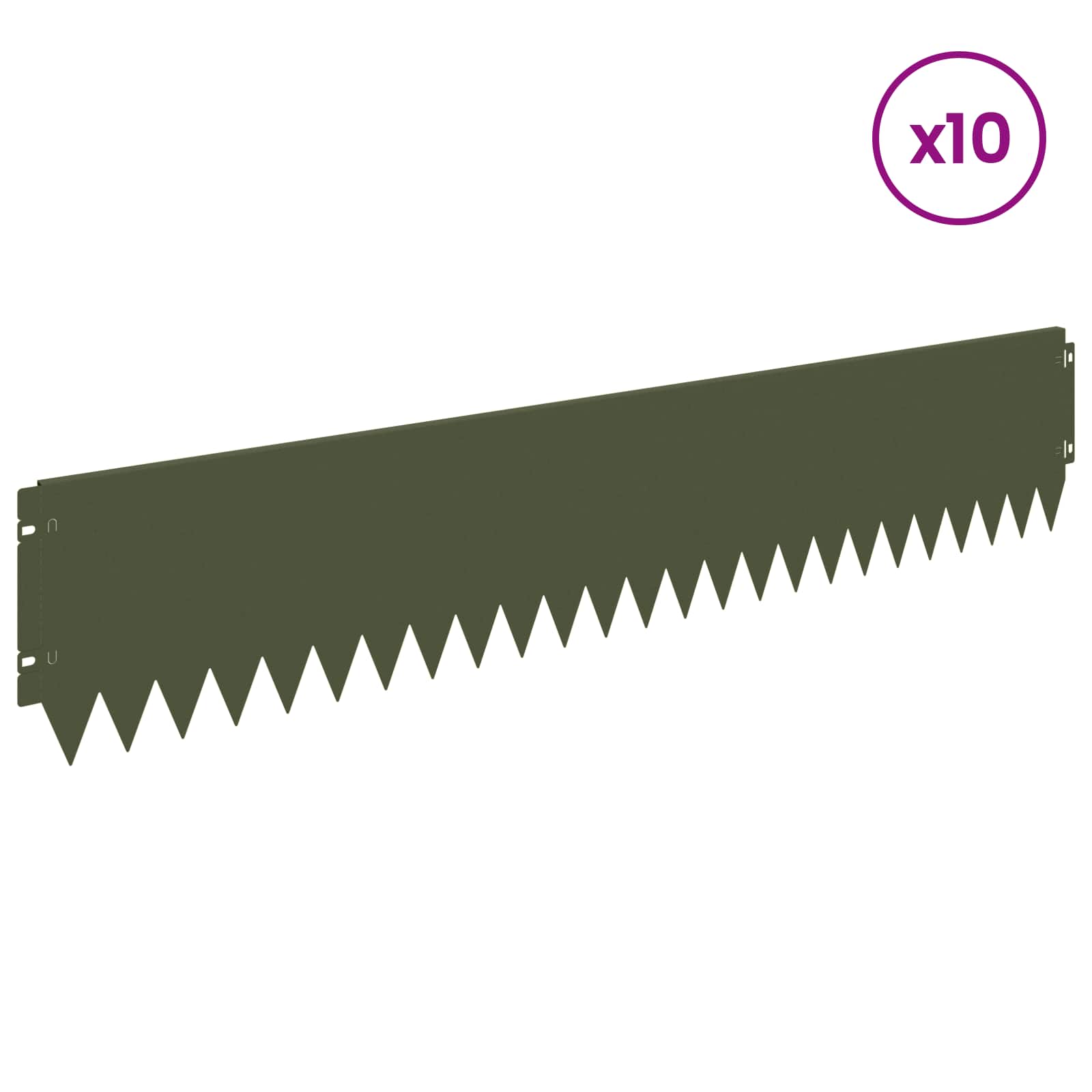 Περίγραμμα γκαζόν 10 pcs 103 x 20 εκ Ατσάλι Λαδί