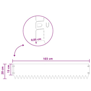 Περίγραμμα γκαζόν 10 pcs 103 x 20 εκ Ατσάλι Σκ rusty - Pakobazaar