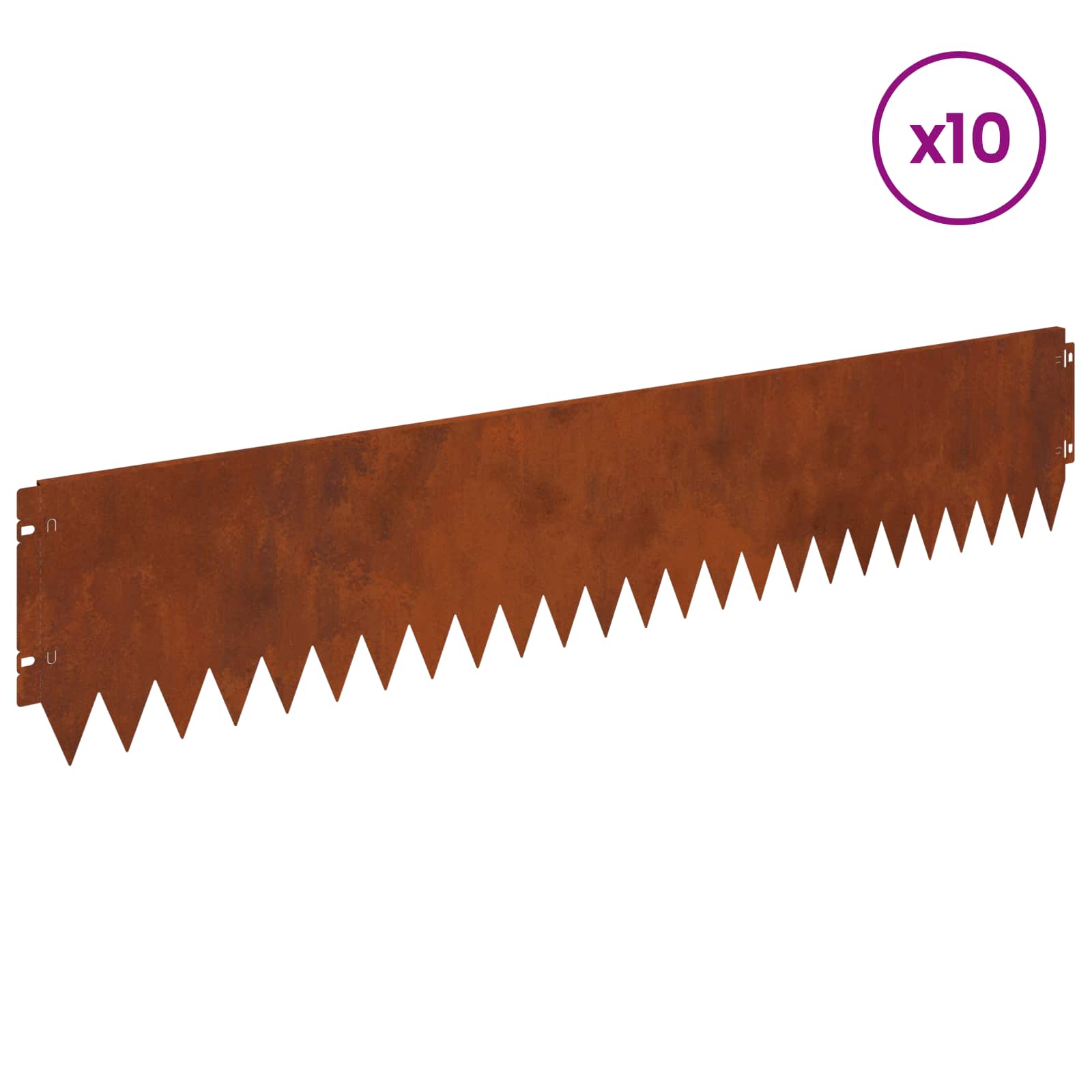 Περίγραμμα γκαζόν 10 pcs 103 x 20 εκ Ατσάλι Σκ rusty