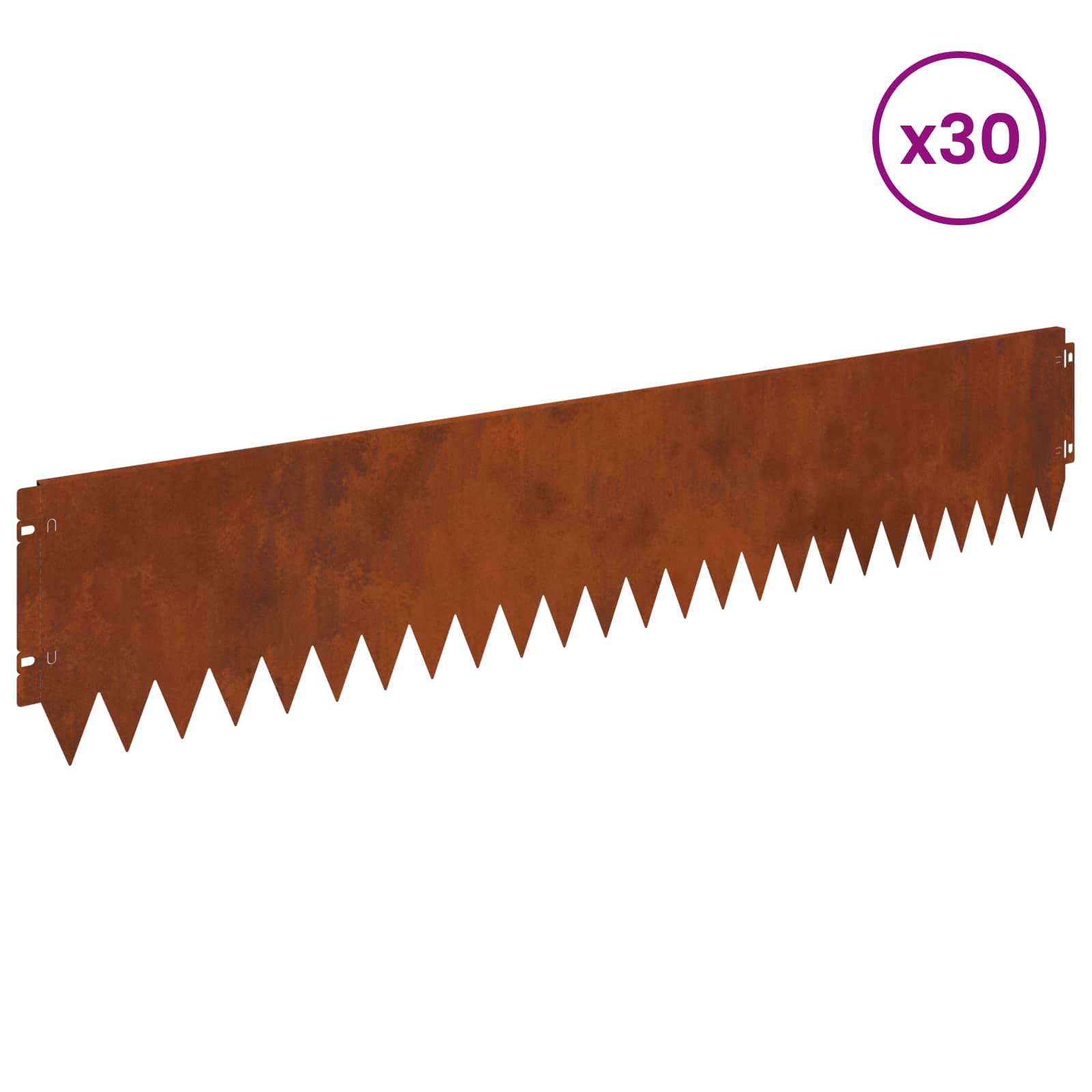 Περίγραμμα γκαζόν 30 pcs 103 x 20 εκ Ατσάλι Σκ rusty - Pakobazaar