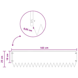 Περίγραμμα γκαζόν 10 pcs 103 x 25 εκ Ατσάλι Λαδί - Pakobazaar