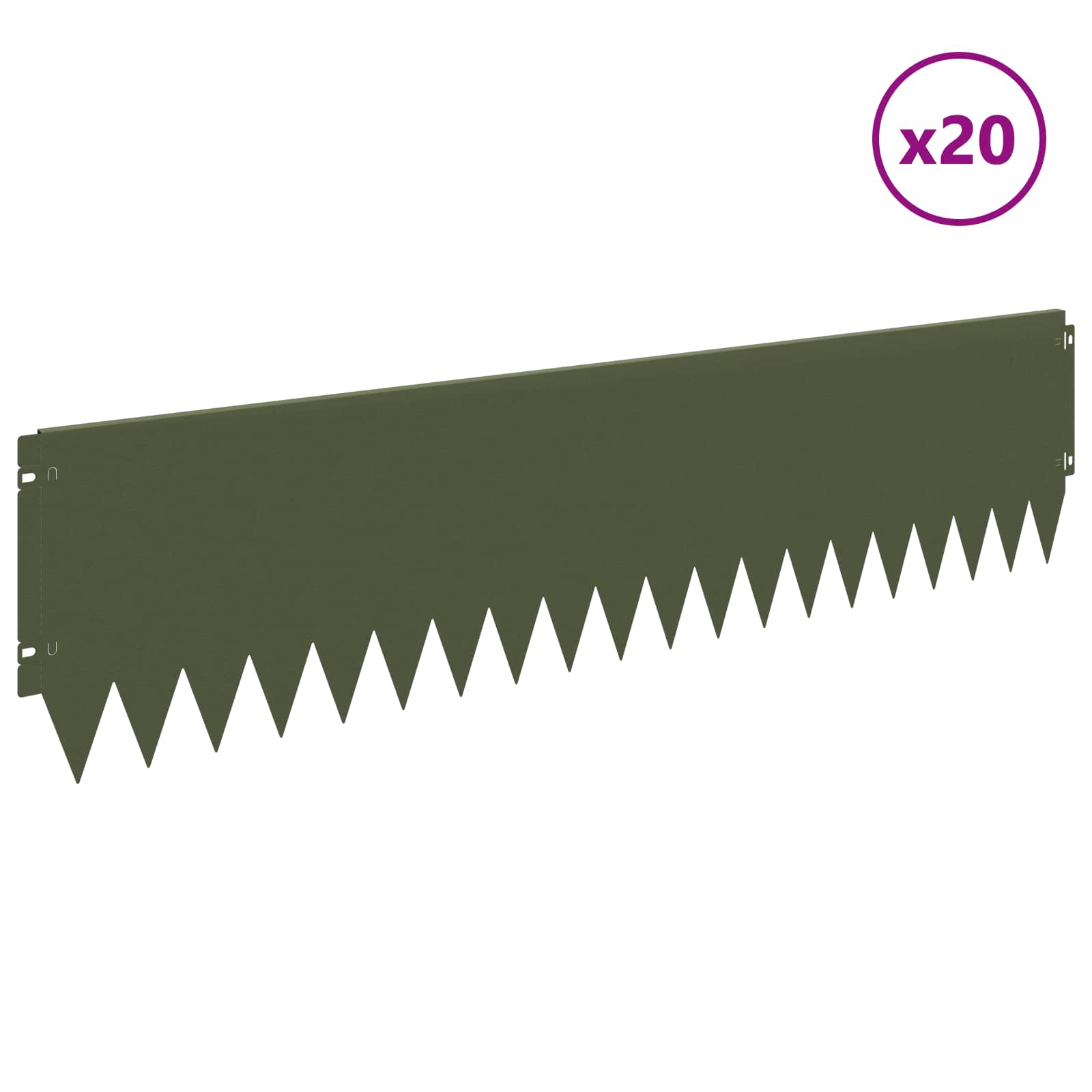 Περίγραμμα γκαζόν 20 pcs 103 x 25 εκ Ατσάλι Λαδί
