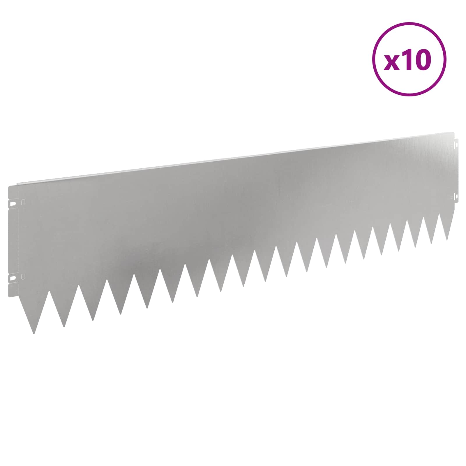 Περίγραμμα γκαζόν 10 pcs 103 x 25 εκ Ατσάλι Ασημί