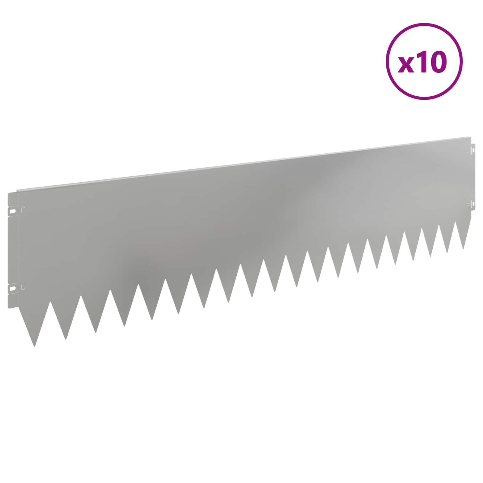 Περίγραμμα γκαζόν 10 pcs 103 x 25 εκ Ατσάλι Ασημί