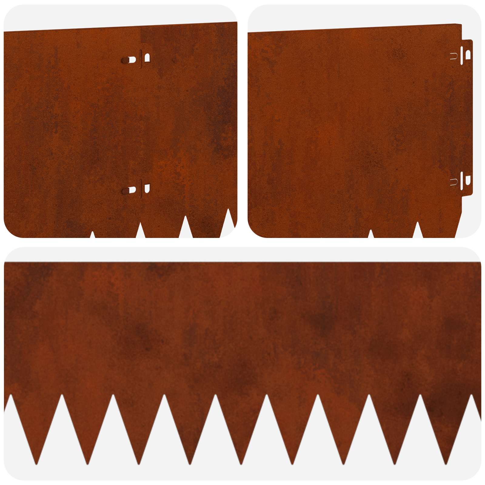 Περίγραμμα γκαζόν 10 pcs 103 x 25 εκ Ατσάλι Σκ rusty
