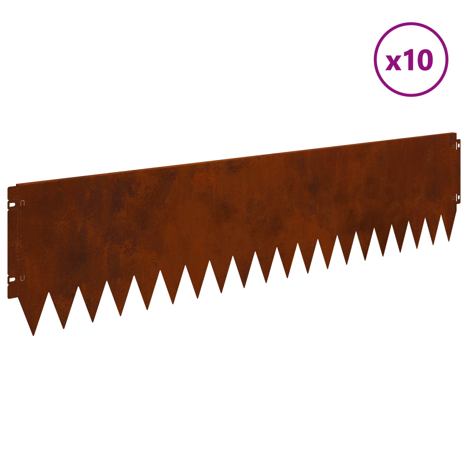 Περίγραμμα γκαζόν 10 pcs 103 x 25 εκ Ατσάλι Σκ rusty