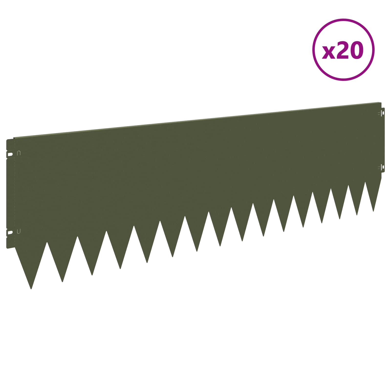 Περίγραμμα γκαζόν 20 pcs 103 x 30 εκατοστά Ατσάλι Λαδί