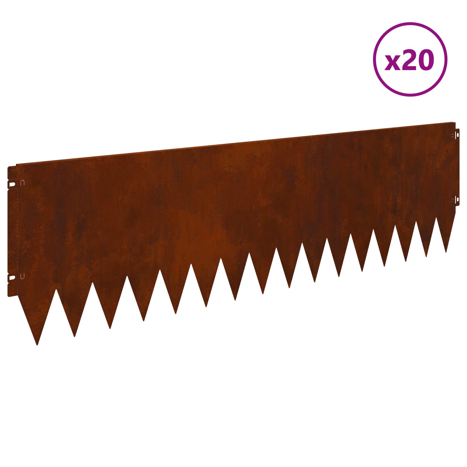 Περίγραμμα γκαζόν 20 pcs 103 x 30 εκατοστά Ατσάλι Σκ rusty