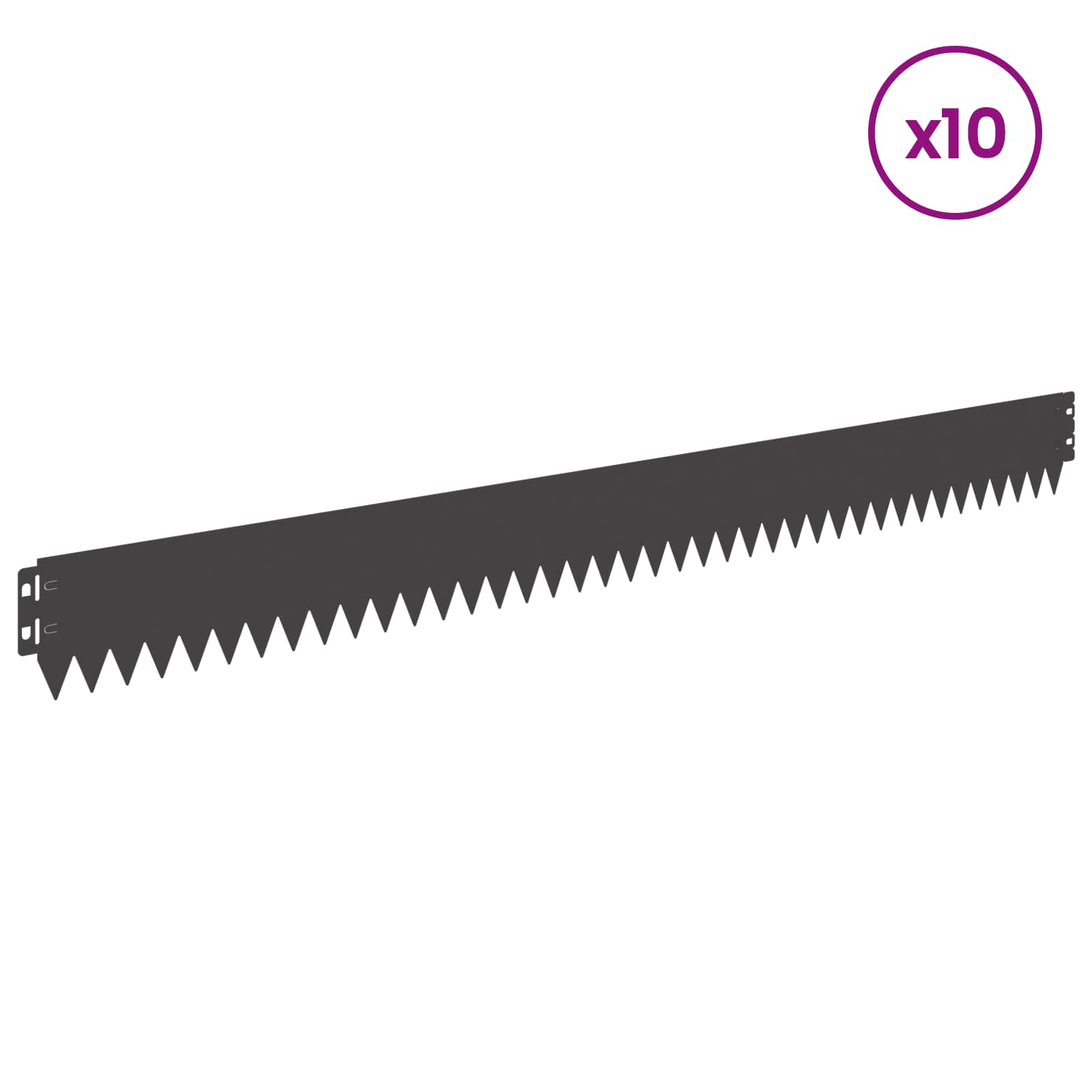 Περίγραμμα γκαζόν 10 pcs 103 x 10 εκ Ατσάλι Μαύρο
