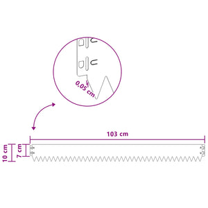 Περίγραμμα γκαζόν 20 pcs 103 x 10 εκ Ατσάλι Λαδί - Pakobazaar