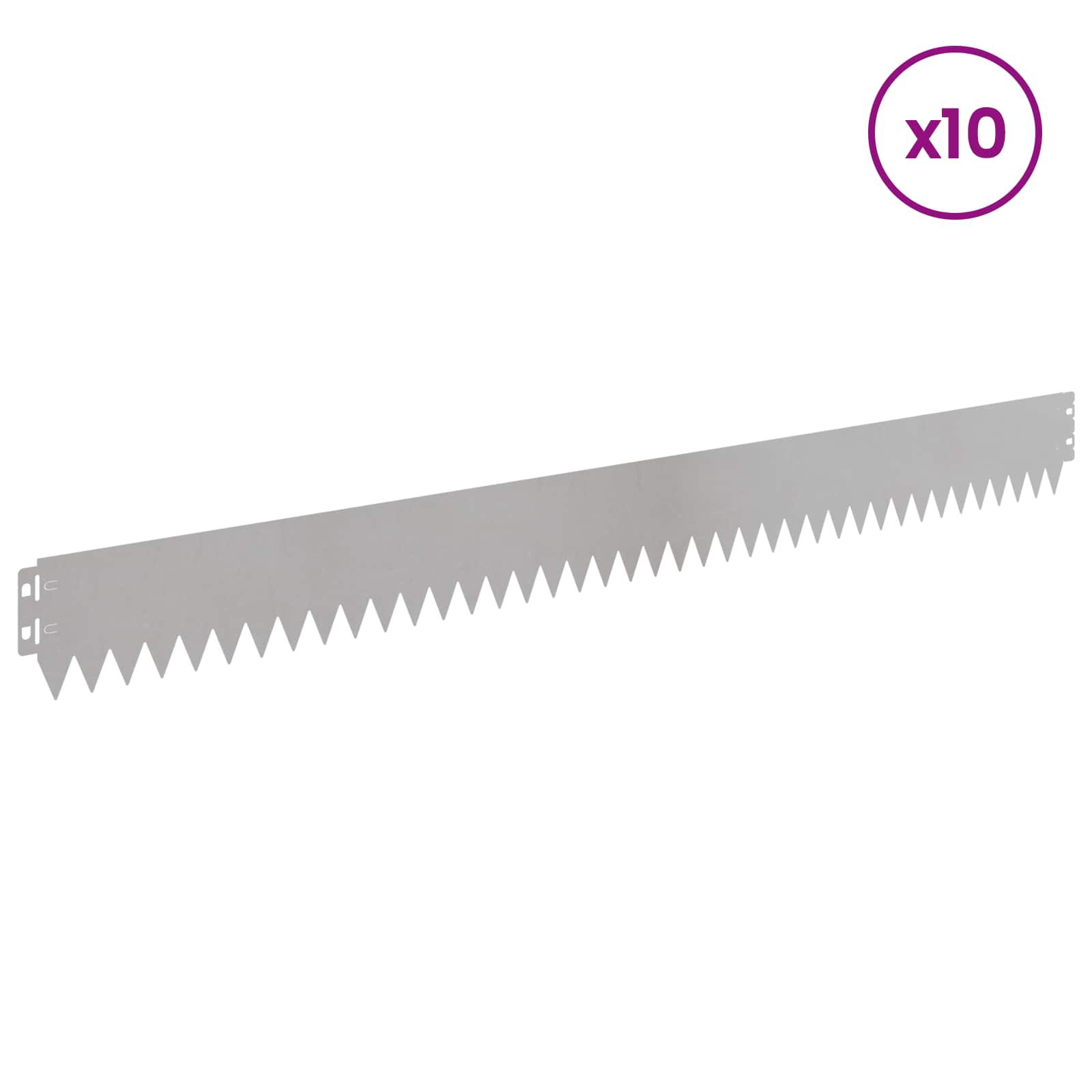 Περίγραμμα γκαζόν 10 pcs 103 x 10 εκ Ατσάλι Ασημί
