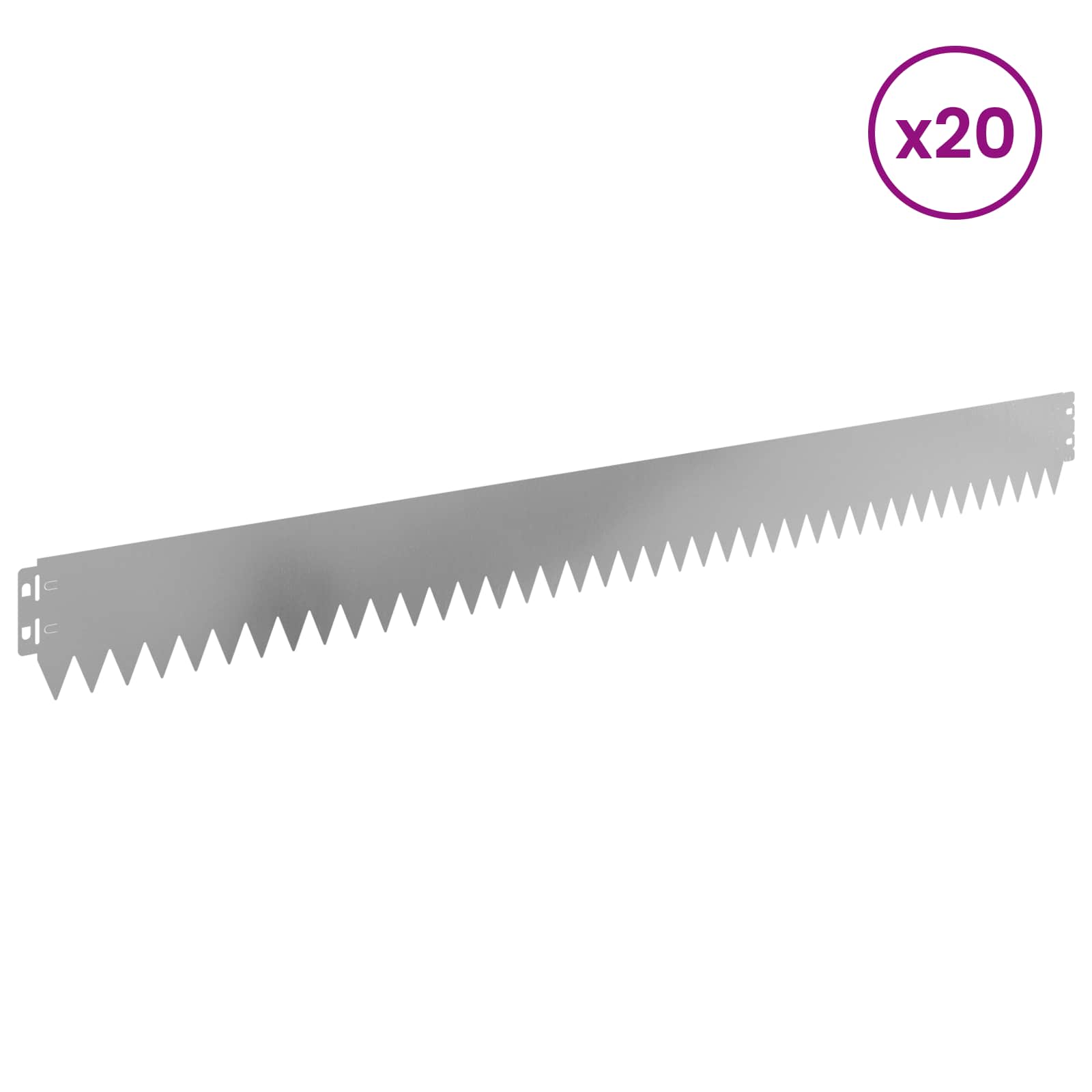 Περίγραμμα γκαζόν 20 pcs 103 x 10 εκ Ατσάλι Ασημί