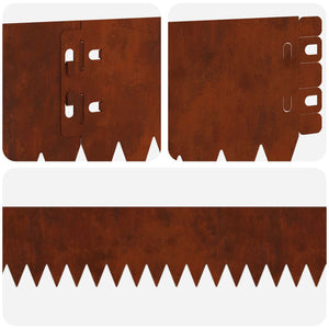 Περίγραμμα γκαζόν 10 pcs 103 x 10 εκ Ατσάλι Σκ rusty - Pakobazaar