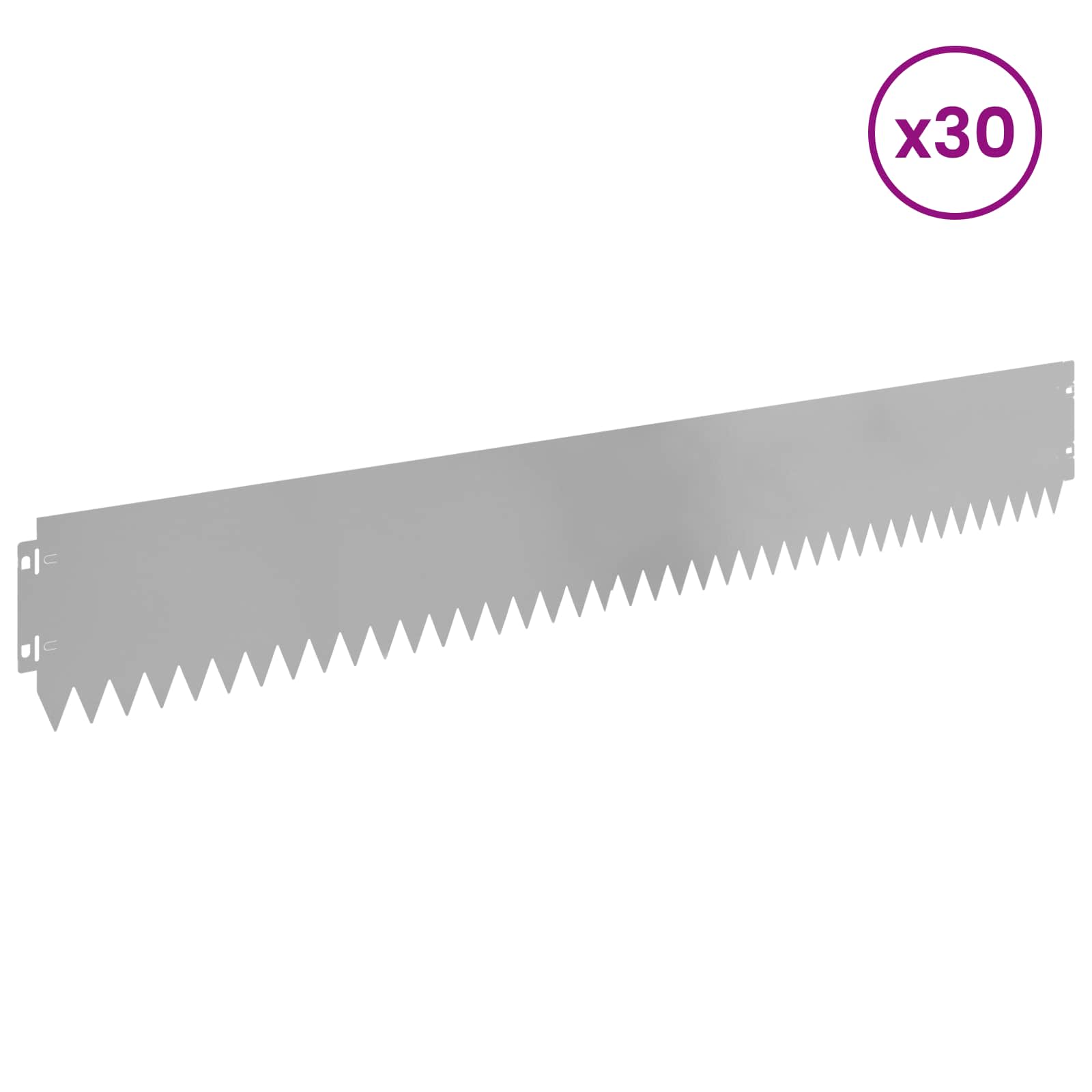 Περίγραμμα γκαζόν 30 pcs 103 x 15 εκ Ατσάλι Ασημί