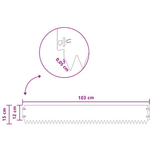 Περίγραμμα γκαζόν 30 pcs 103 x 15 εκ Ατσάλι Σκ rusty - Pakobazaar