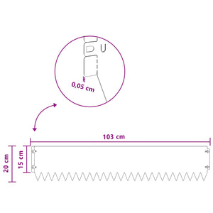 Περίγραμμα γκαζόν 10 pcs 103 x 20 εκ Ατσάλι Μαύρο - Pakobazaar