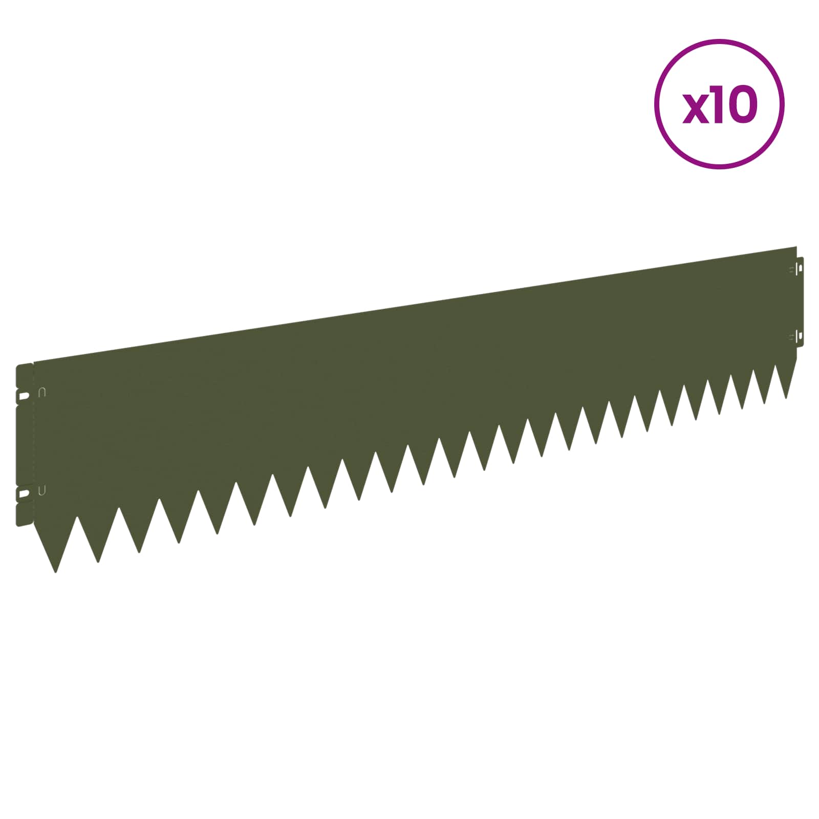 Περίγραμμα γκαζόν 10 pcs 103 x 20 εκ Ατσάλι Λαδί