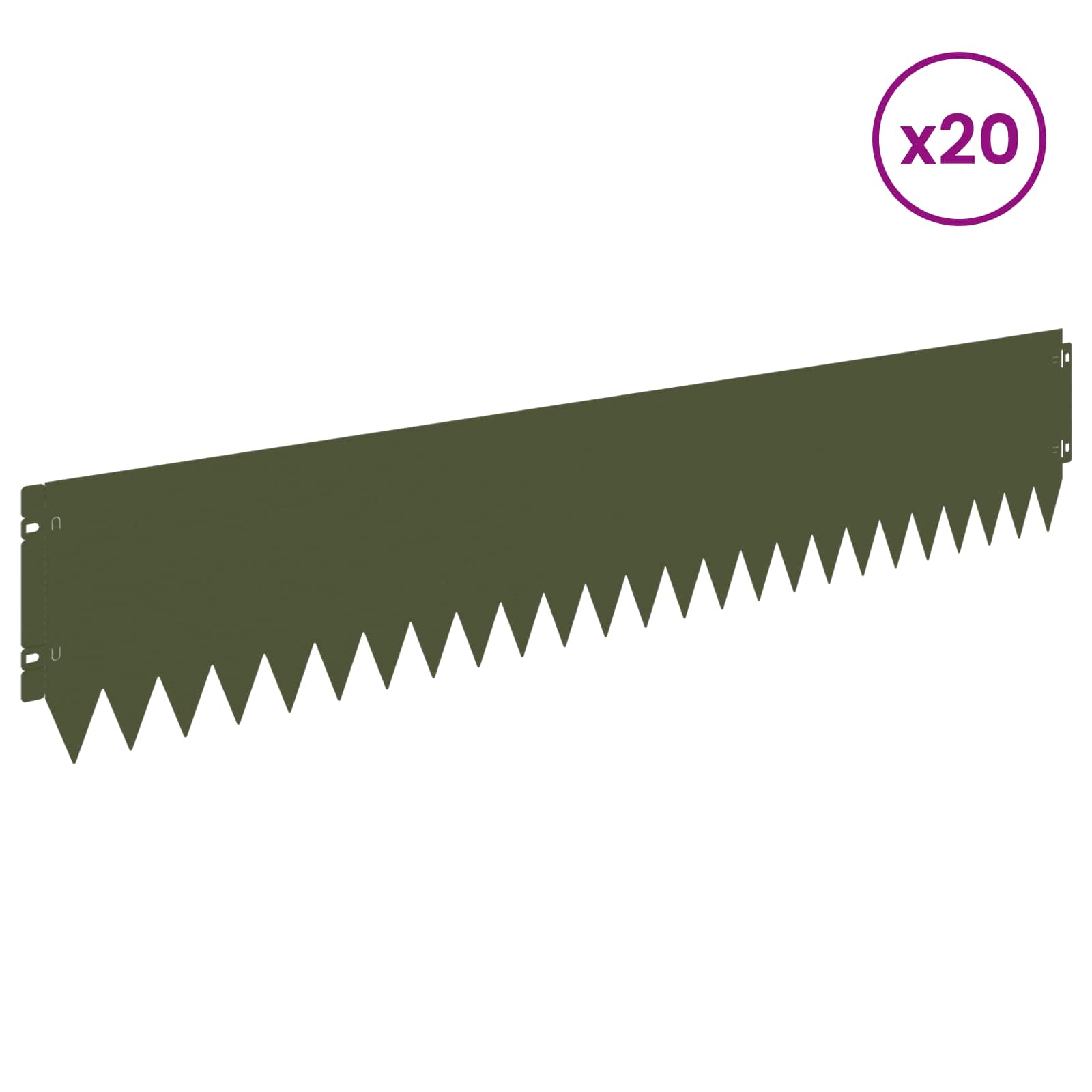 Περίγραμμα γκαζόν 20 pcs 103 x 20 εκ Ατσάλι Λαδί
