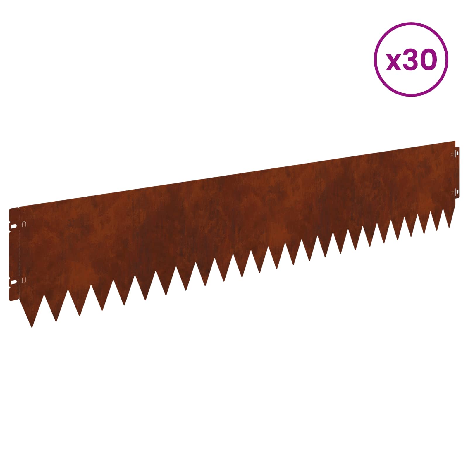 Περίγραμμα γκαζόν 30 pcs 103 x 20 εκ Ατσάλι Σκ rusty