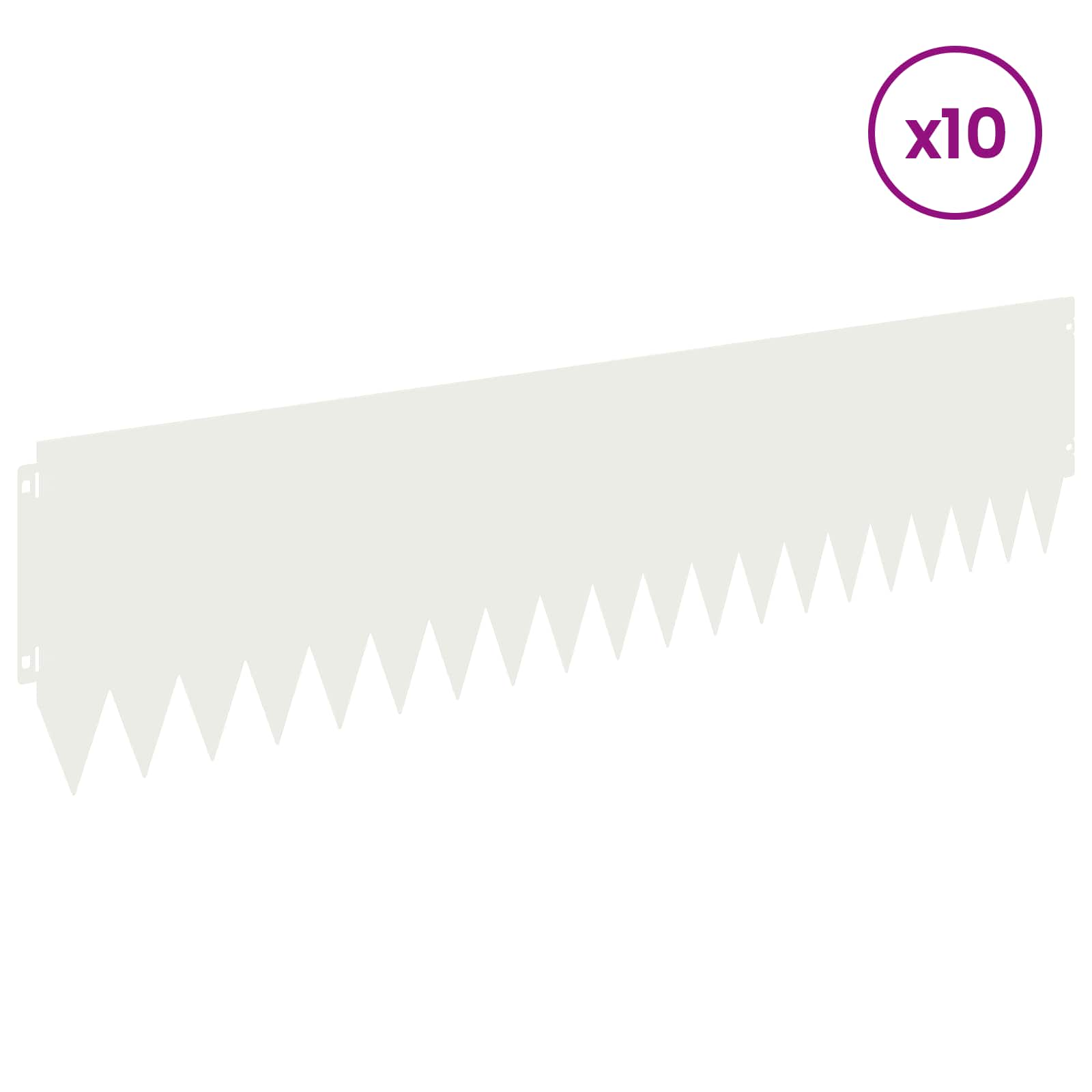 Περίγραμμα γκαζόν 10 pcs 103 x 25 εκ Ατσάλι Λευκό