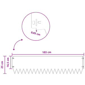 Περίγραμμα γκαζόν 20 pcs 103 x 25 εκ Ατσάλι Λευκό - Pakobazaar