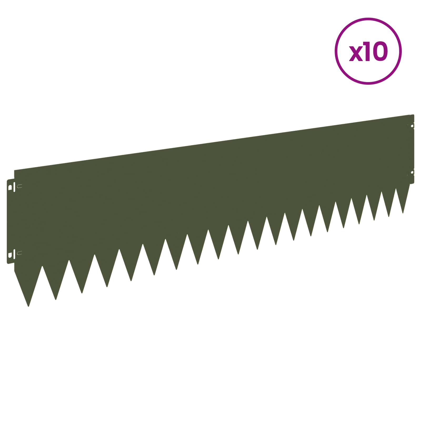 Περίγραμμα γκαζόν 10 pcs 103 x 25 εκ Ατσάλι Λαδί