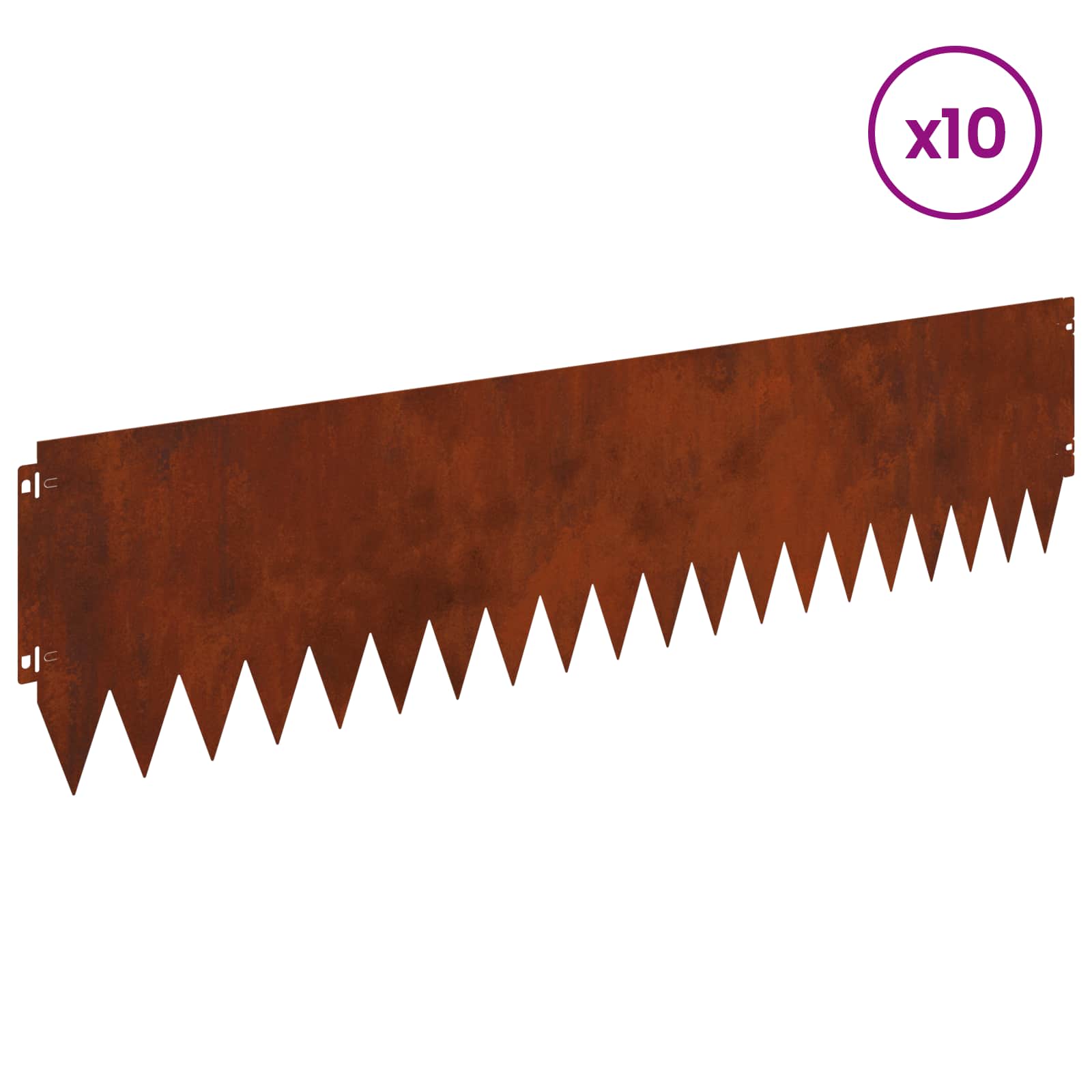Περίγραμμα γκαζόν 10 pcs 103 x 25 εκ Ατσάλι Σκ rusty