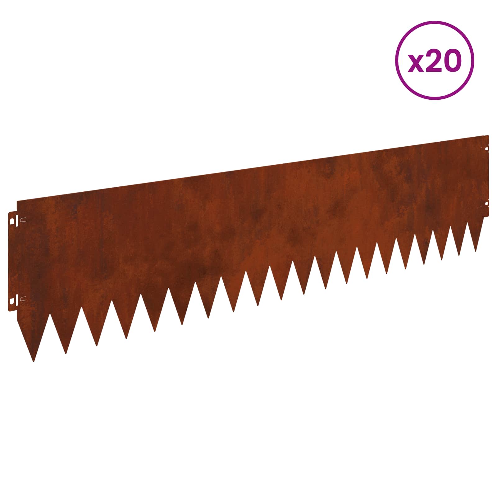 Περίγραμμα γκαζόν 20 pcs 103 x 25 εκ Ατσάλι Σκ rusty
