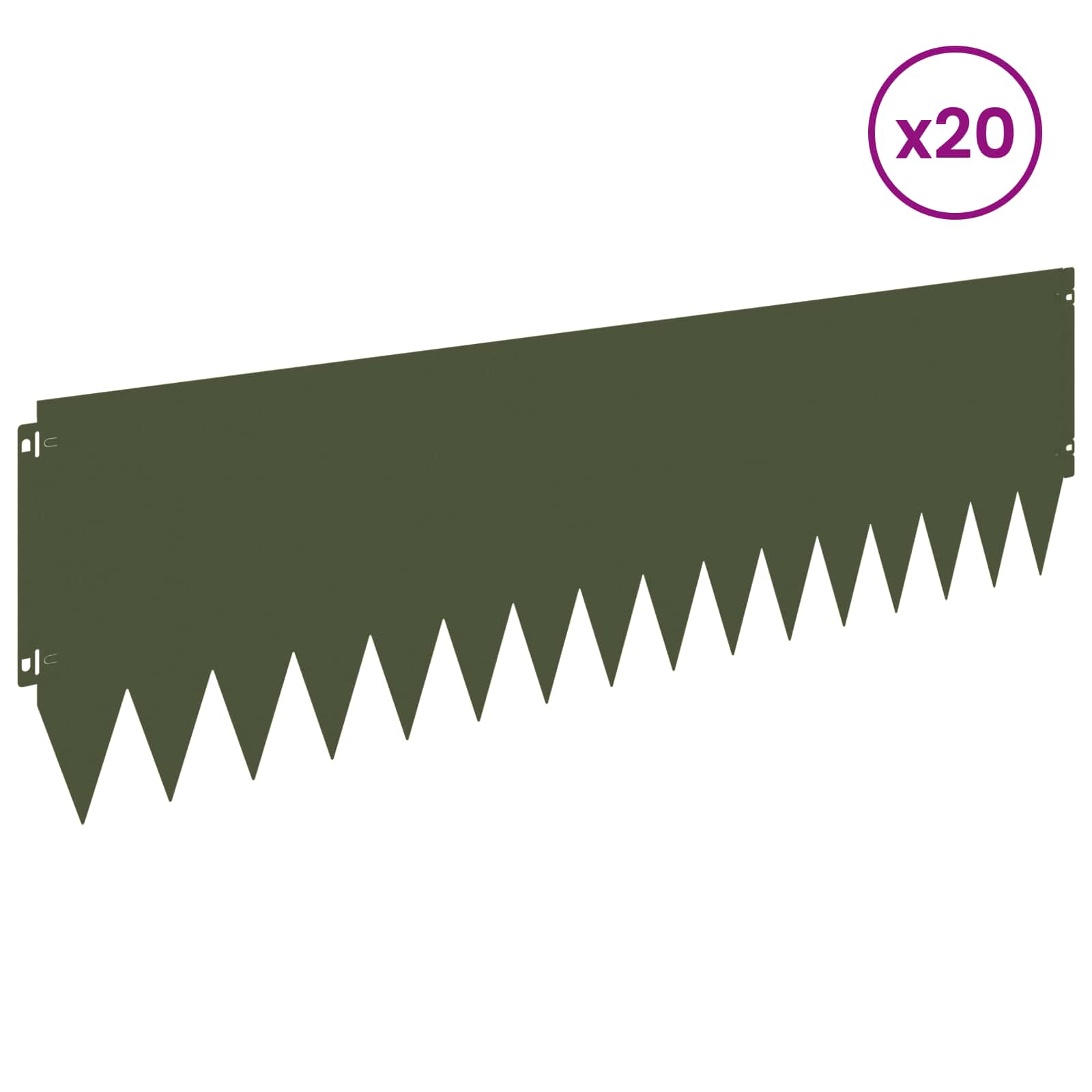 Περίγραμμα γκαζόν 20 pcs 103 x 30 εκατοστά Ατσάλι Λαδί - Pakobazaar