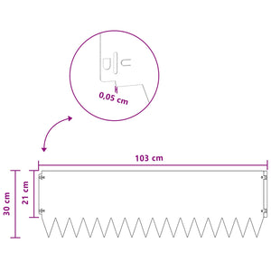 Περίγραμμα γκαζόν 20 pcs 103 x 30 εκατοστά Ατσάλι Ασημί - Pakobazaar
