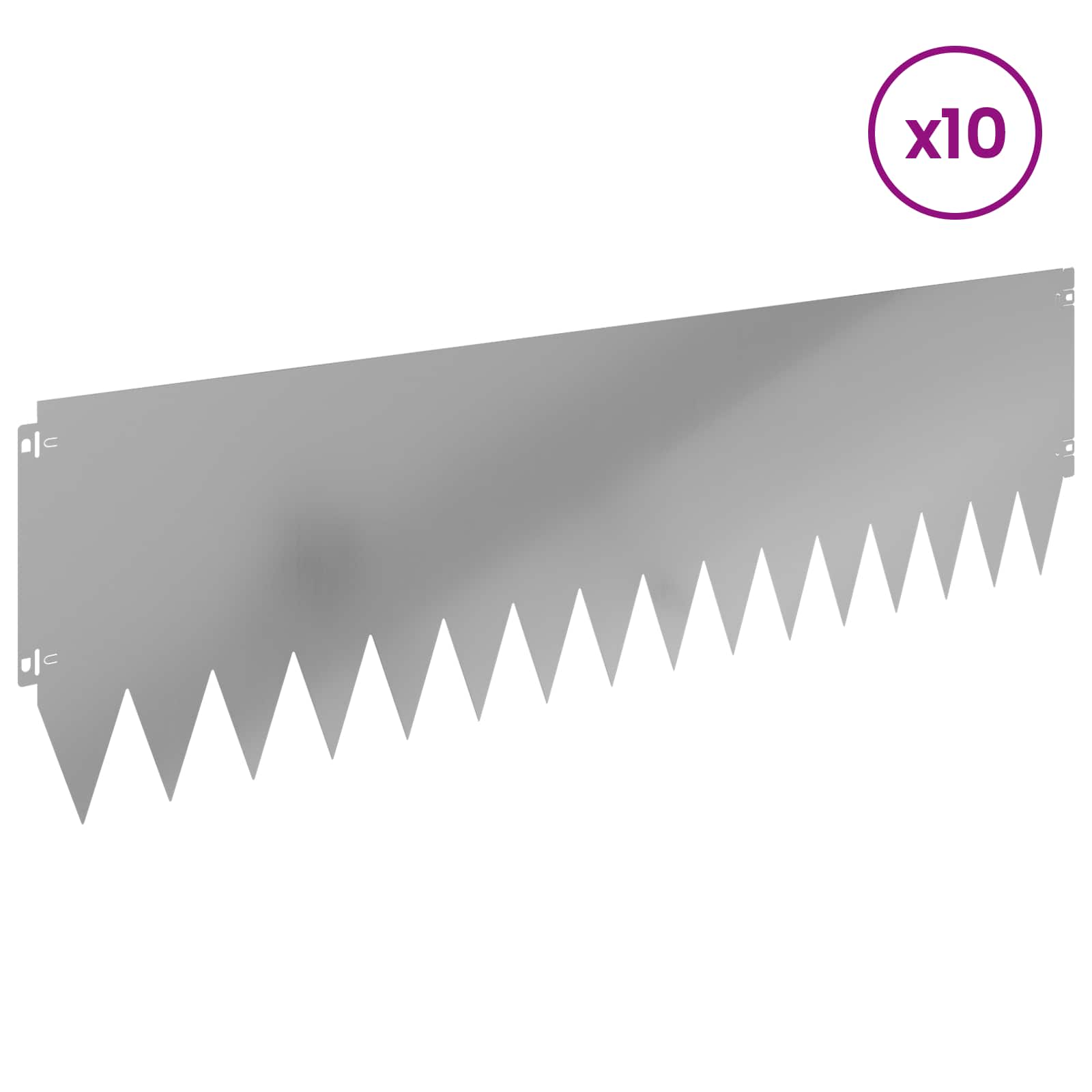 Περίγραμμα γκαζόν 10 pcs 103 x 30 εκατοστά Ατσάλι Ασημί