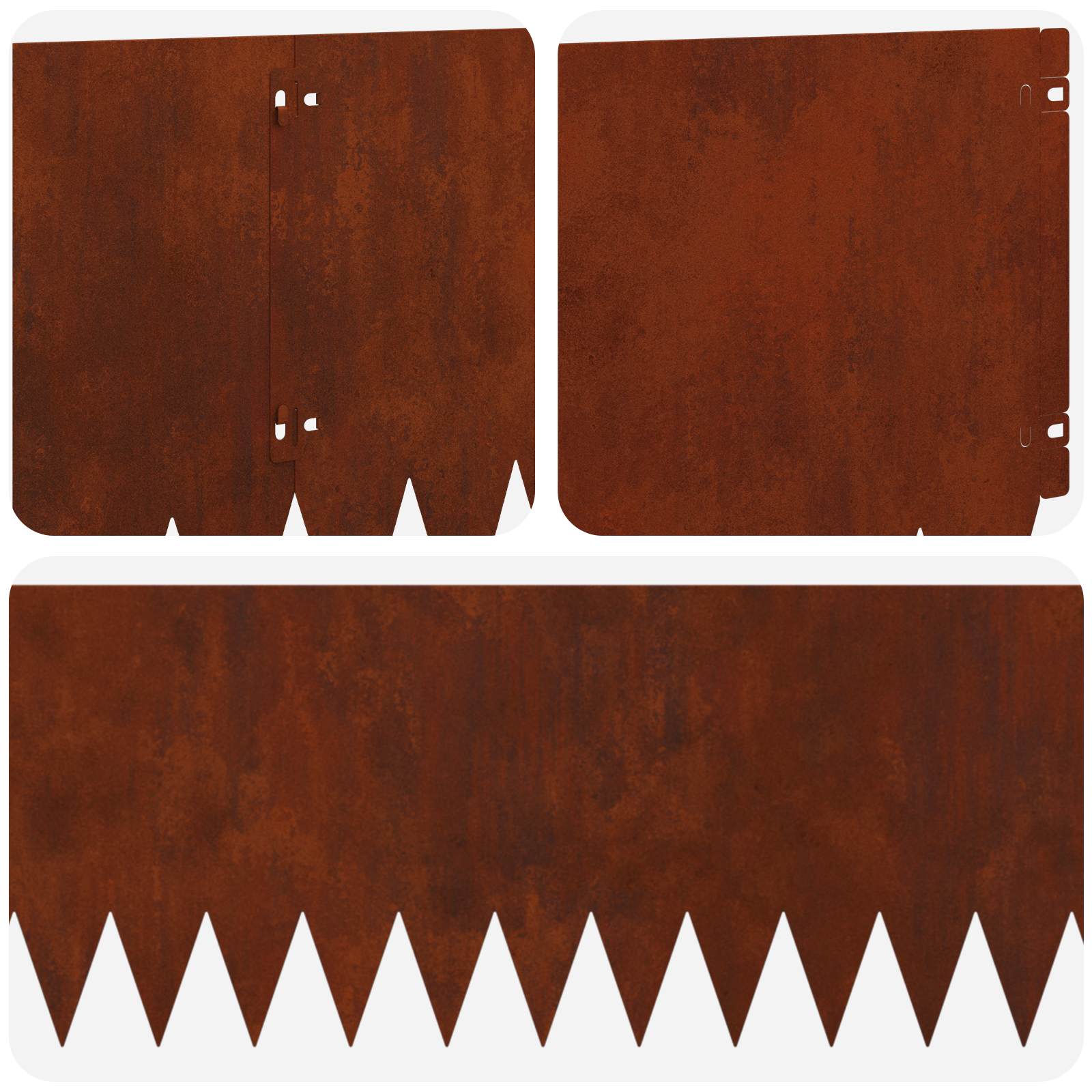 Περίγραμμα γκαζόν 10 pcs 103 x 30 εκατοστά Ατσάλι Σκ rusty