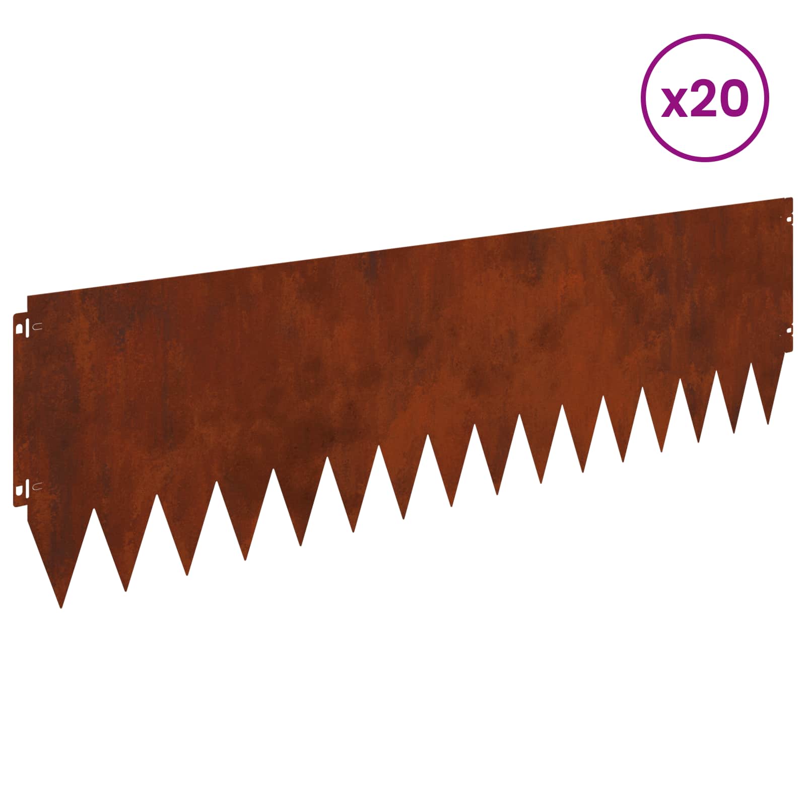 Περίγραμμα γκαζόν 20 pcs 103 x 30 εκατοστά Ατσάλι Σκ rusty
