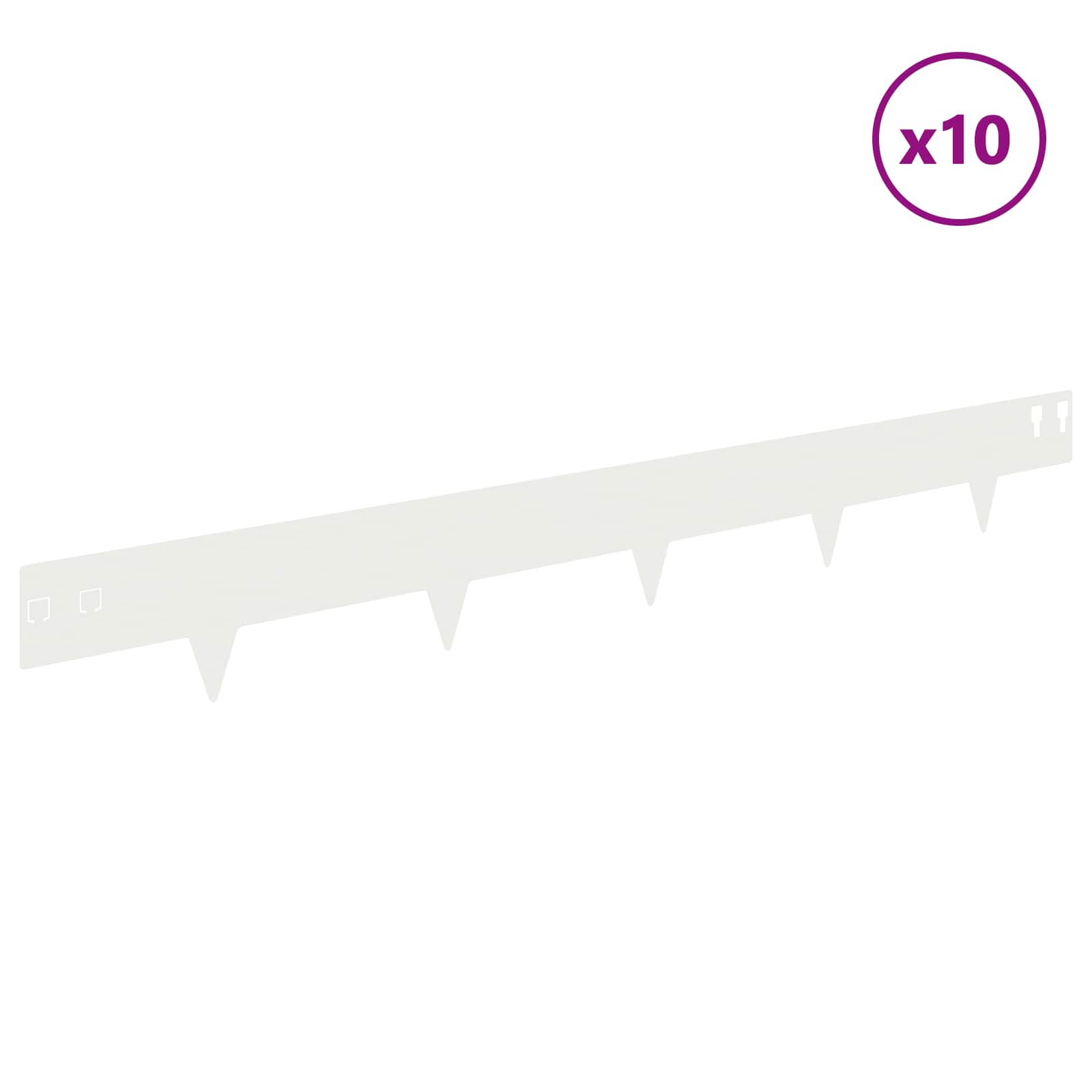 Περίγραμμα γκαζόν 10 pcs 100 x 12 cm Ατσάλι Λευκό