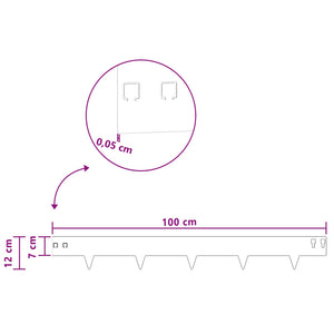 Περίγραμμα γκαζόν 50 pcs 100 x 12 cm Ατσάλι Λαδί - Pakobazaar