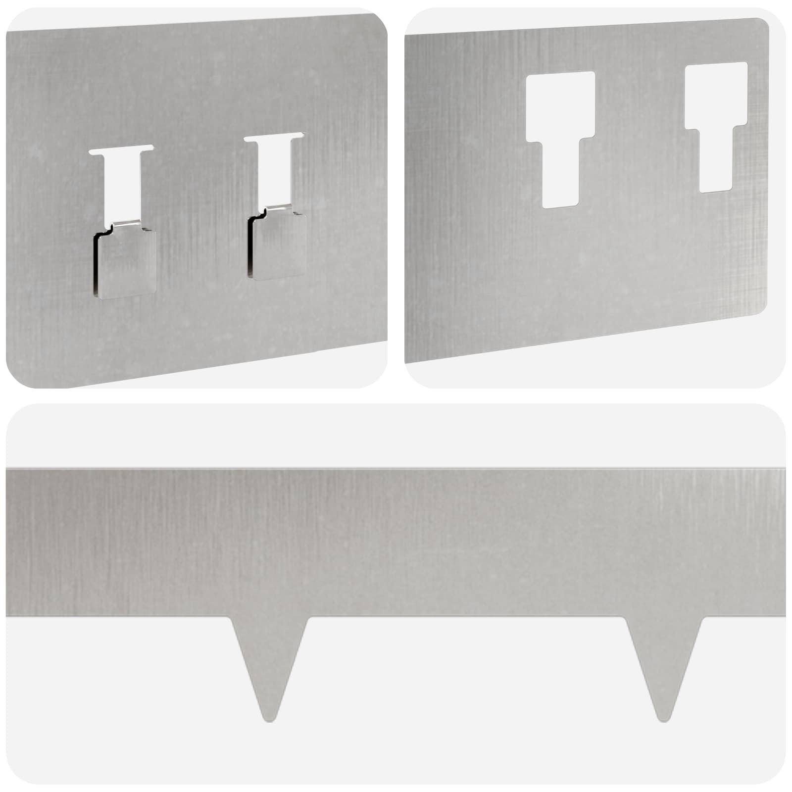 Περίγραμμα γκαζόν 20 pcs 100 x 12 cm Ατσάλι Ασημί
