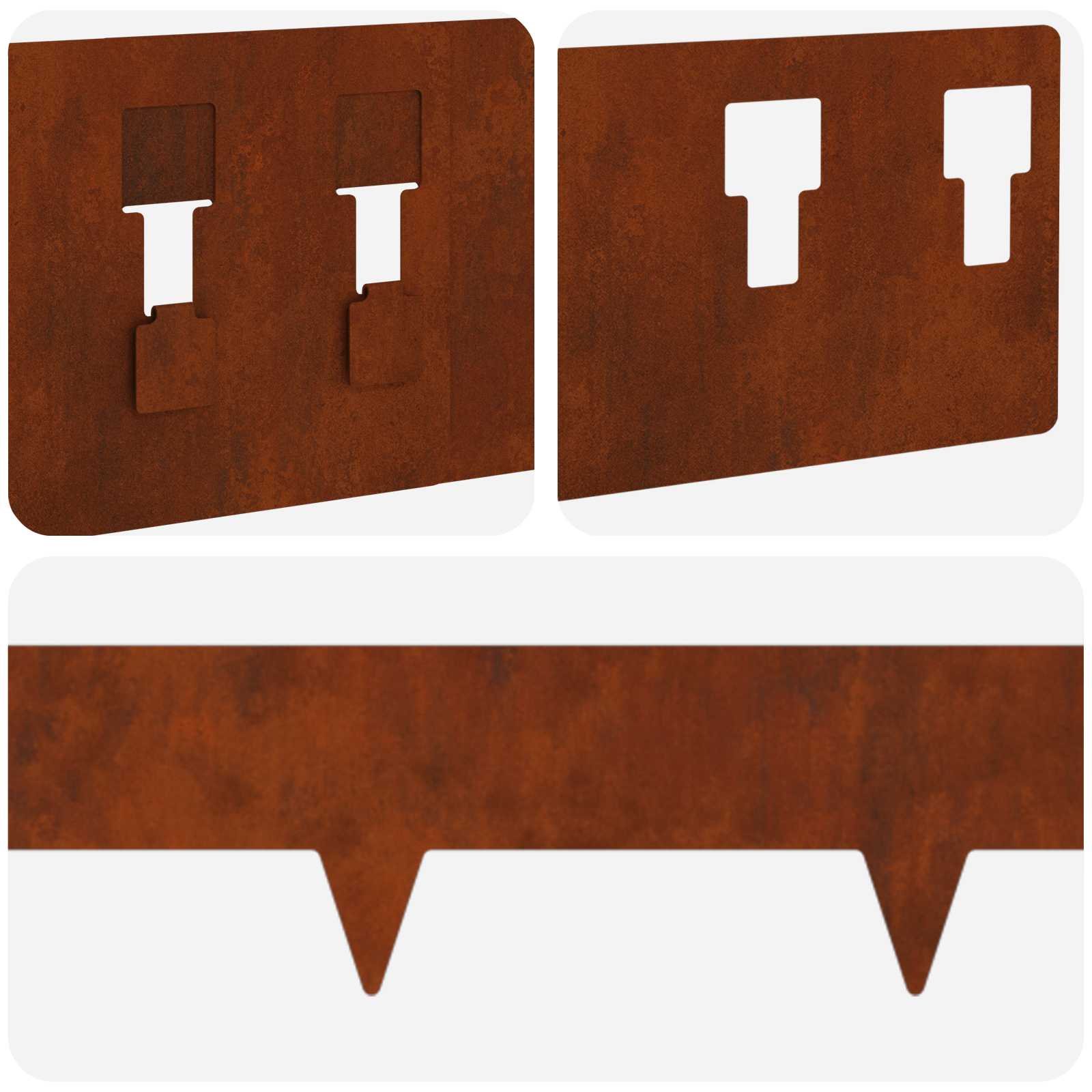 Περίγραμμα γκαζόν 50 pcs 100 x 12 cm Ατσάλι Σκ rusty