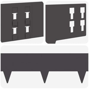 Περίγραμμα γκαζόν 10 pcs 100 x 15 cm Ατσάλι Μαύρο - Pakobazaar